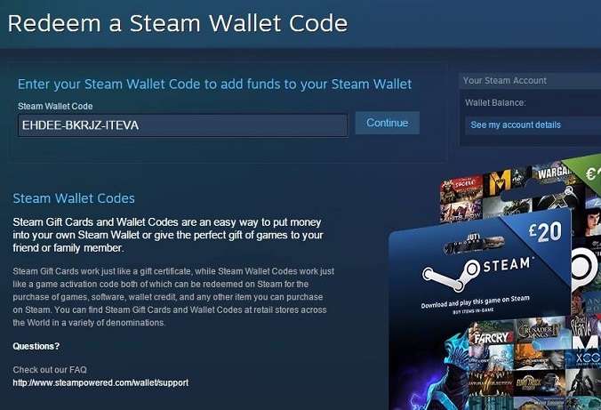 buy steam wallet code
