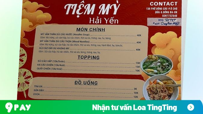 tiệm mì hải yến loa tingting